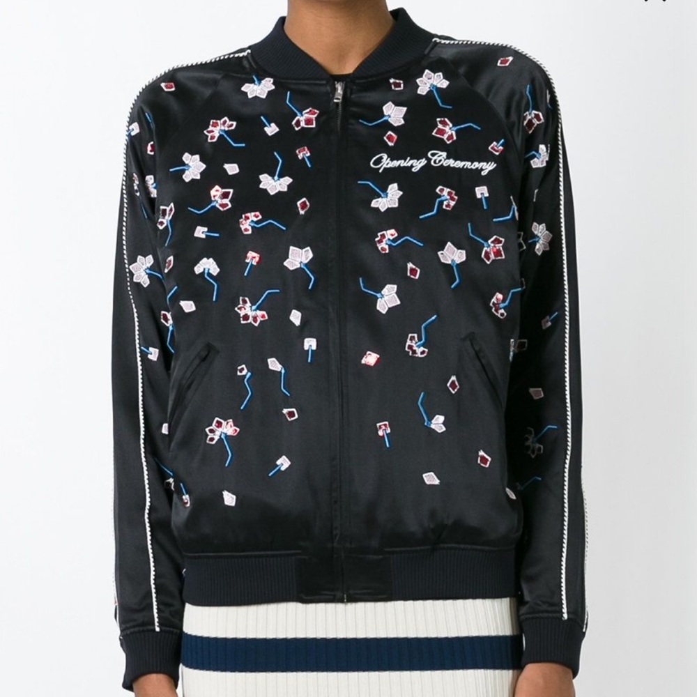 Opening Ceremony Embroidered Black Jacket
